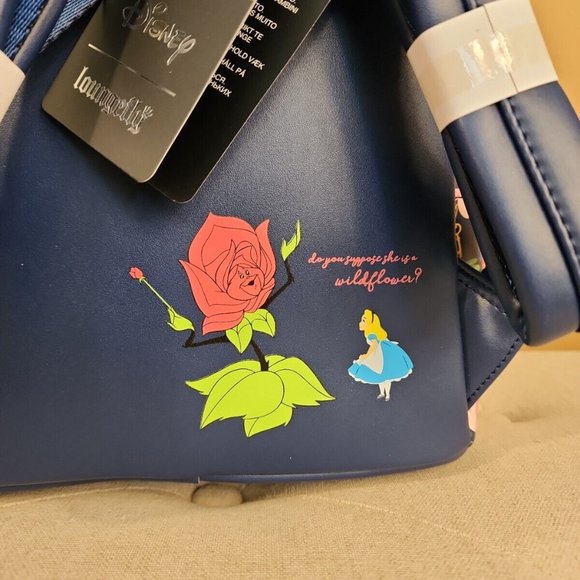 Loungefly Disney Alice In Wonderland Golden Afternoon Wild Flower Backpack NEW - Picture 7 of 13